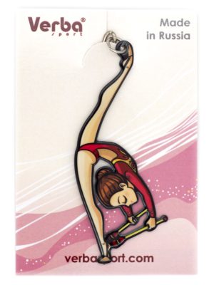 Брелок VERBA SPORT гимнастка с булавами (розовый) 8*3 см.