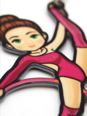 Брелок VERBA SPORT гимнастка с обручем Н (розовый) 8*3,7 см.