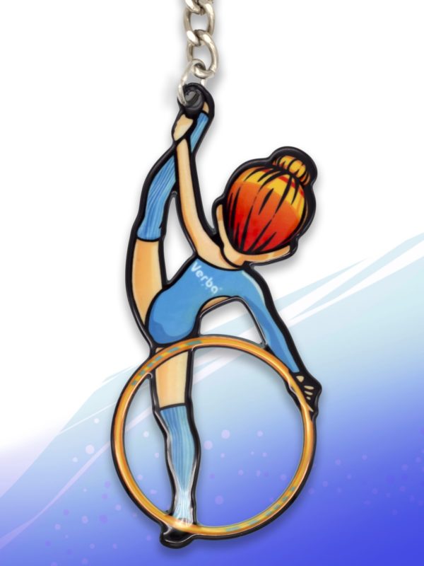 Брелок VERBA SPORT гимнастка с обручем Н (голубой) 8*3,7 см.