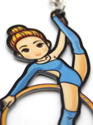 Брелок VERBA SPORT гимнастка с обручем Н (голубой) 8*3,7 см.