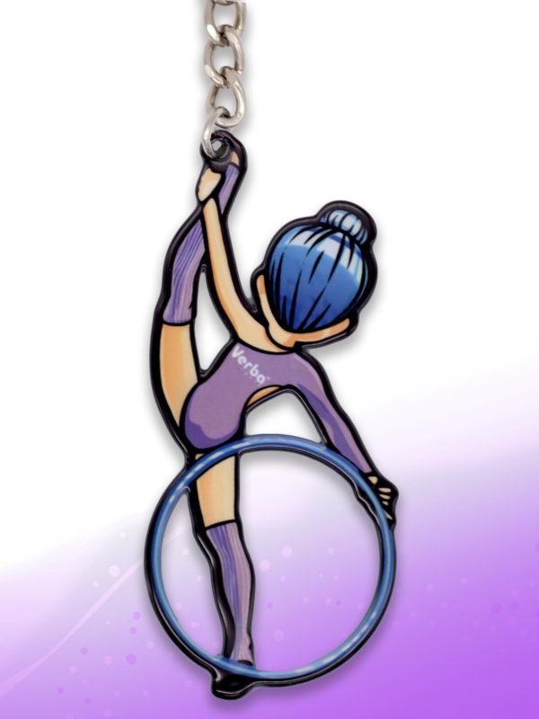 Брелок VERBA SPORT гимнастка с обручем Н (сиреневый) 8*3,7 см.