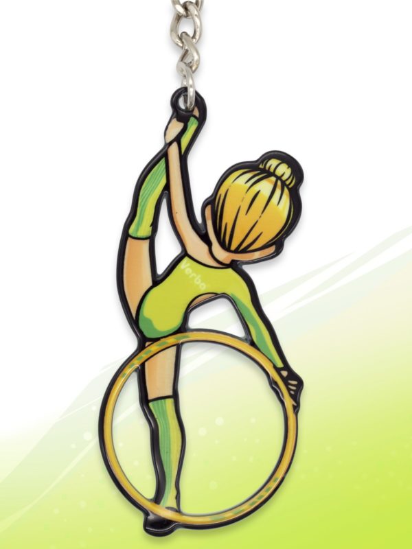 Брелок VERBA SPORT гимнастка с обручем Н (салатовый) 8*3,7 см.