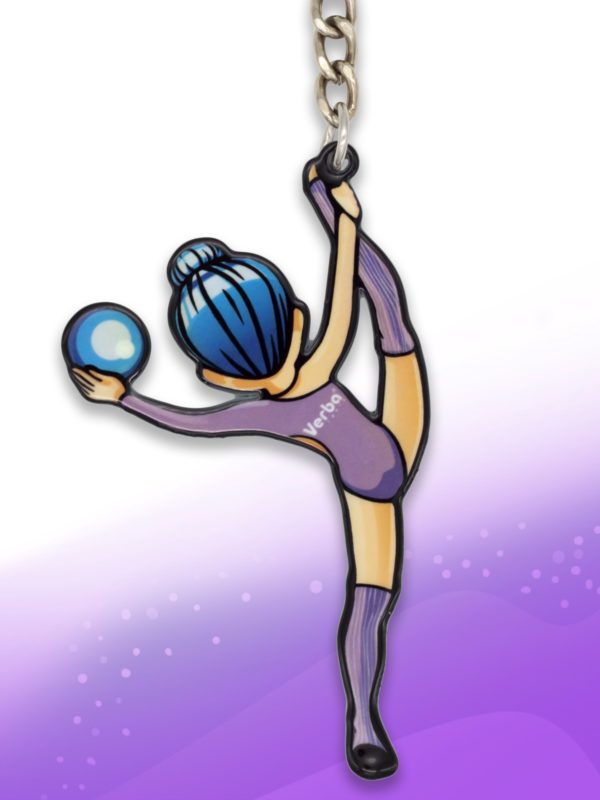 Брелок VERBA SPORT гимнастка с мячом (сиреневый) 8*4,5 см.
