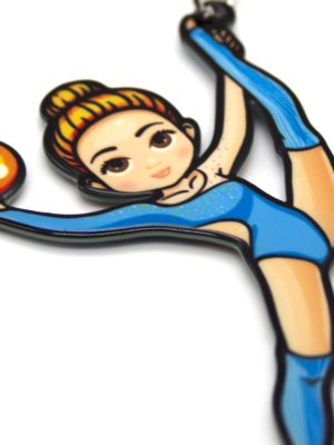 Брелок VERBA SPORT гимнастка с мячом (голубой) 8*4,5 см.
