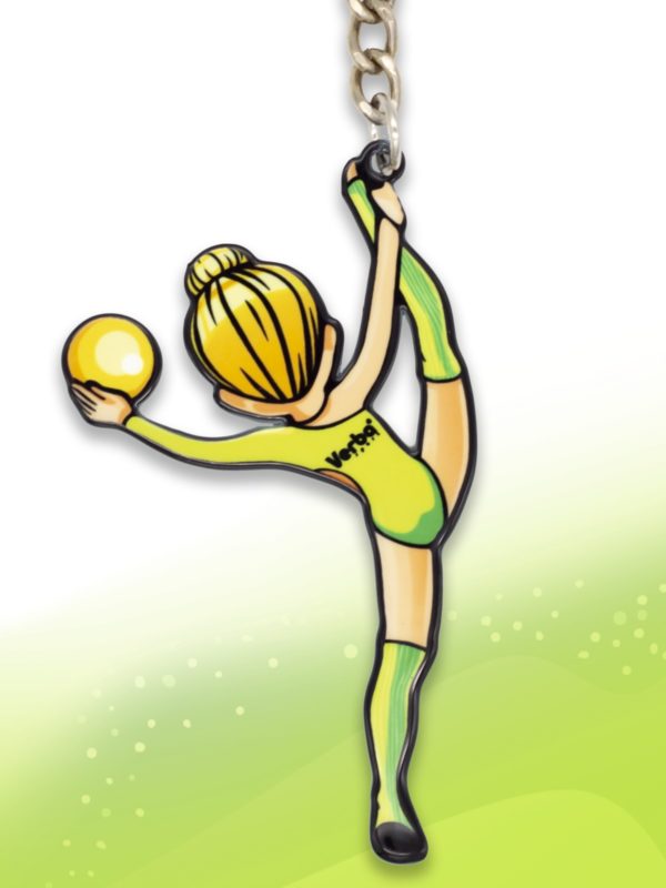Брелок VERBA SPORT гимнастка с мячом (салатовый) 8*4,5 см.