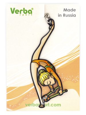 Брелок VERBA SPORT гимнастка с булавами (оранжевый) 8*3 см.