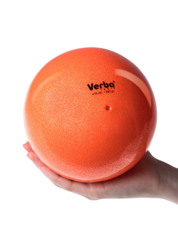 Мяч Verba Sport 15см. с блестками оранжевый