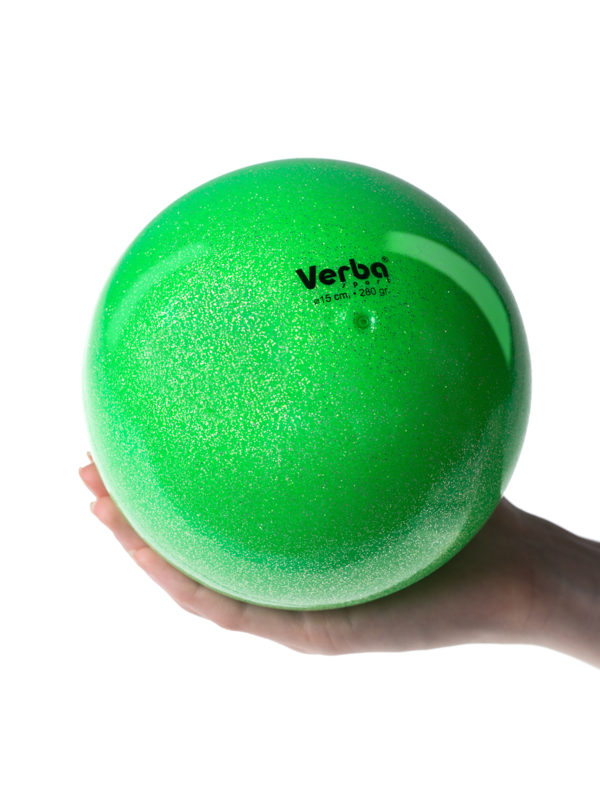Мяч Verba Sport 15см. с блестками зеленый