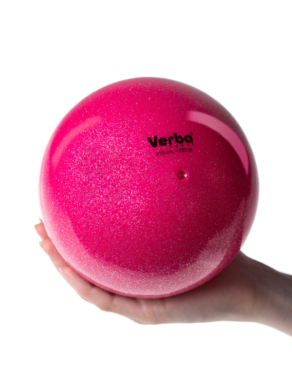 Мяч Verba Sport 15см. с блестками розовый