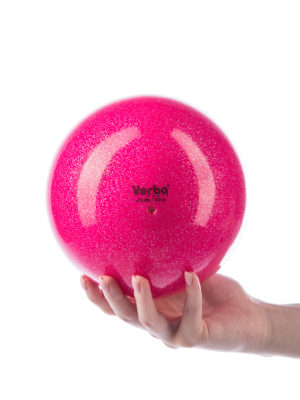 Мяч Verba Sport 16см. с блёстками розовый