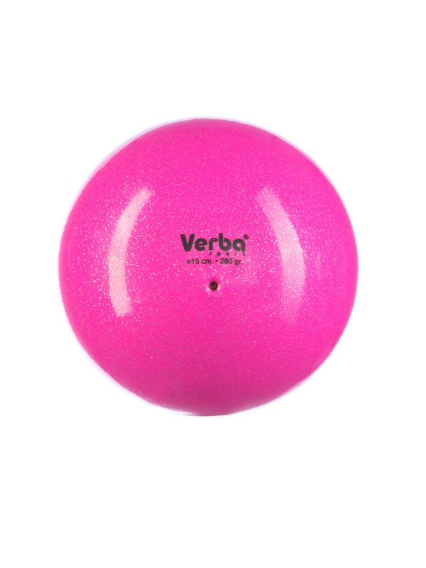 Мяч Verba Sport 15см. с блестками розовый неон